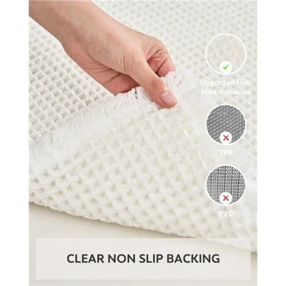 Waffle Bath Mat Rug, Super Absorbent Non Slip Bath Mats for Bathroom Mat